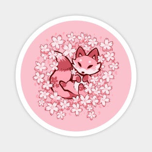 Cherry Blossom Fox Magnet